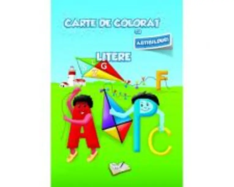 Carte de colorat cu abtibilduri. Litere