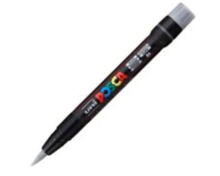 Marker pensula UNI Brush PCF-350, K, argintiu, Posca (M421)
