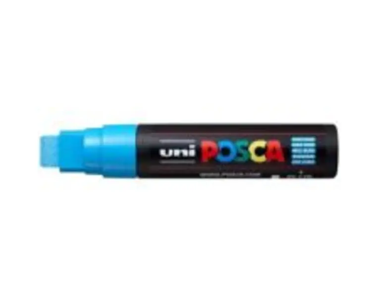 Marker UNI PC-17K 15. 0 mm, varf tesit, albastru deschis, Posca (M666)