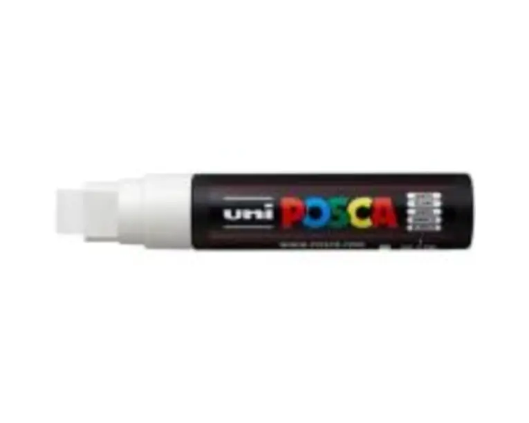 Marker UNI PC-17K 15. 0 mm, varf tesit, alb, Posca (M668)