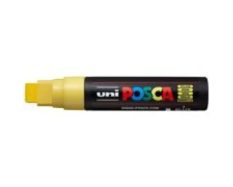 Marker UNI PC-17K 15. 0 mm, varf tesit, galben, Posca (M669)