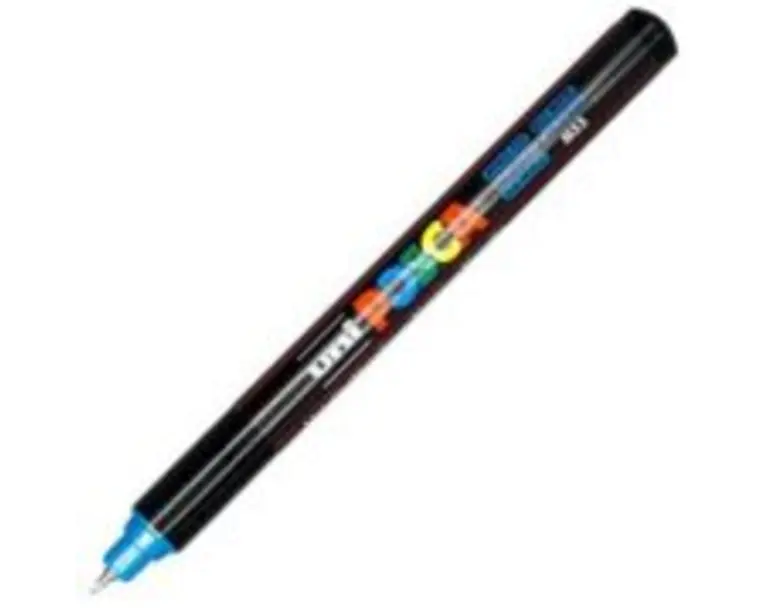 Marker UNI PC-1MR 0. 7 mm, varf metalic fin, albastru metalizat, Posca (M484)