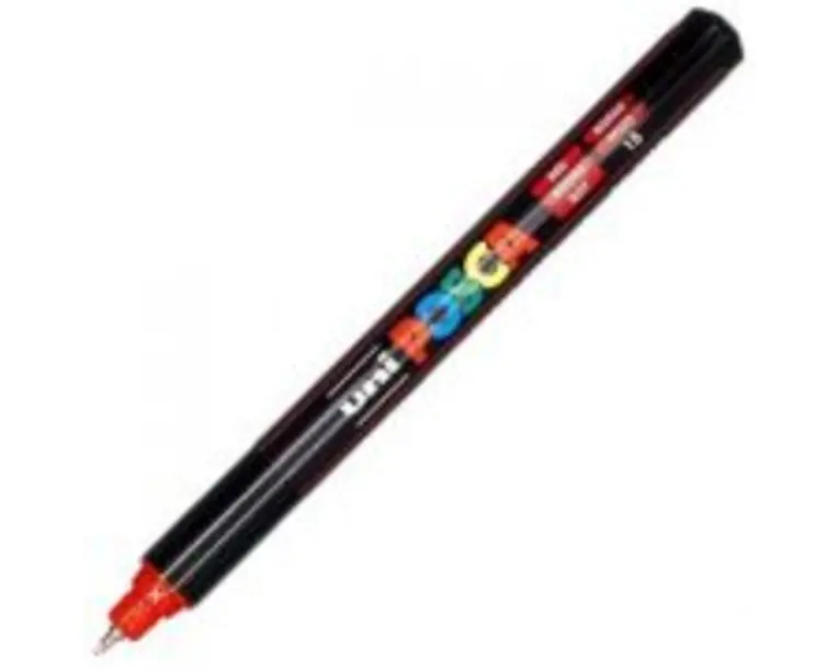 Marker UNI PC-1MR 0. 7 mm, varf metalic fin, rosu, Posca (M620)