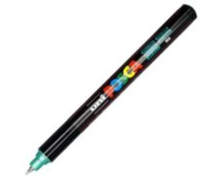 Marker UNI PC-1MR 0. 7 mm, varf metalic fin, verde metalizat, Posca (M625)