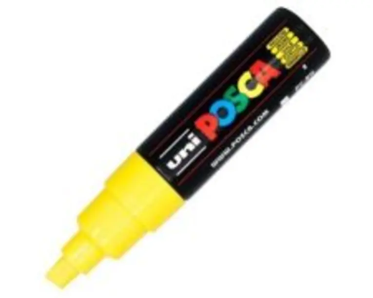 Marker UNI PC-8K 8. 0 mm, varf tesit, galben, Posca (M12)