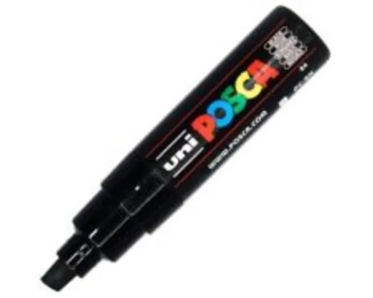 Marker UNI PC-8K 8. 0 mm, varf tesit, negru, Posca (M618)
