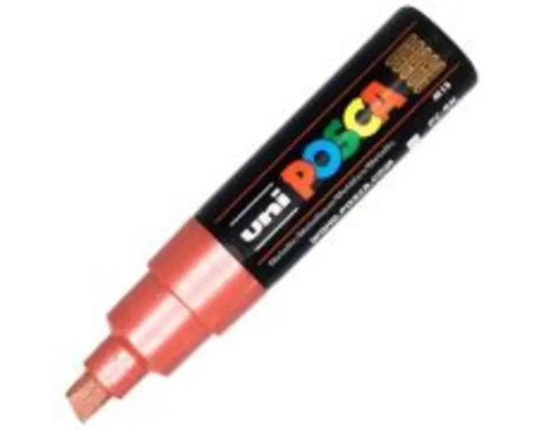 Marker UNI PC-8K 8. 0 mm, varf tesit, rosu metalizat, Posca (M658)