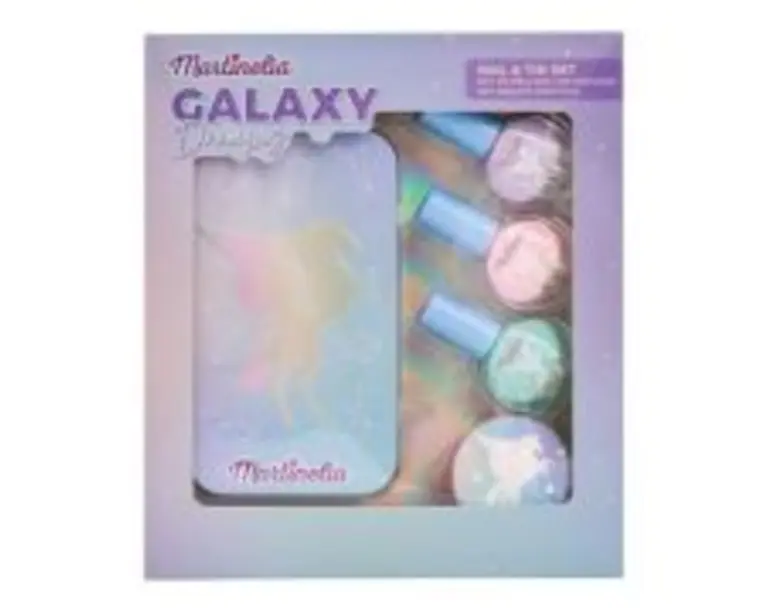 Set 3 lacuri de unghii si cutie de depozitare Martinelia Galaxy Dreams