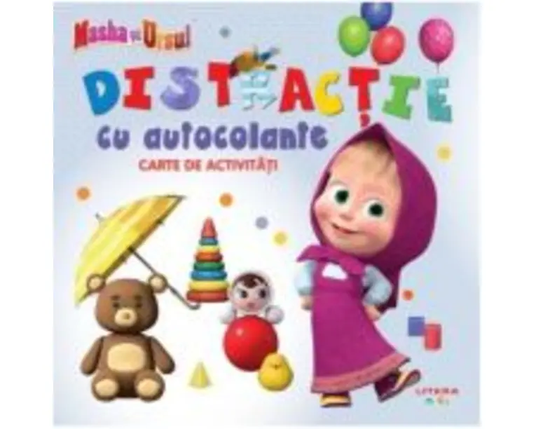 Masha si Ursul. Distractie cu autocolante. Carte de activitati