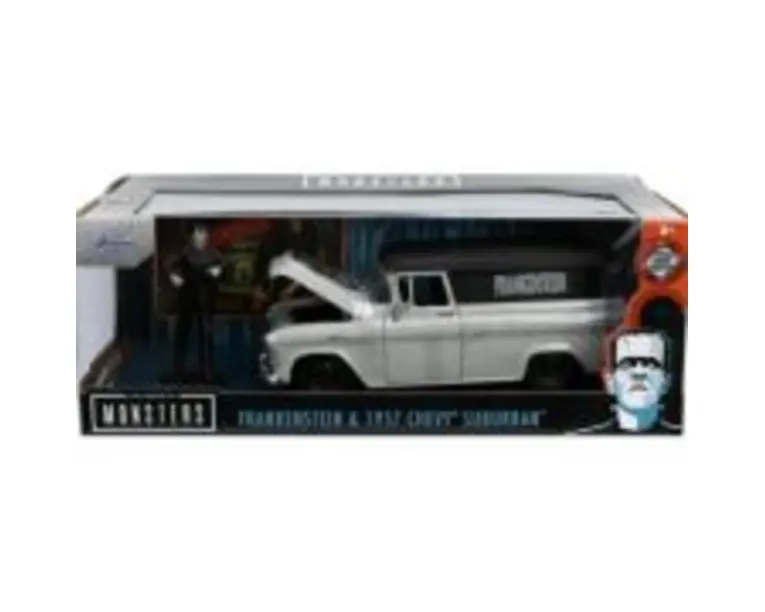Set masinuta 1957 Chevy Suburban si figurina Frankenstein, JadaToys