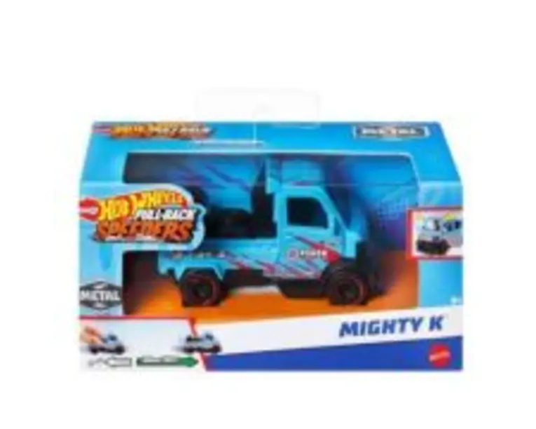 Masinuta metalica cu sistem pull back Mighty K scara 1: 43, Hot Wheels