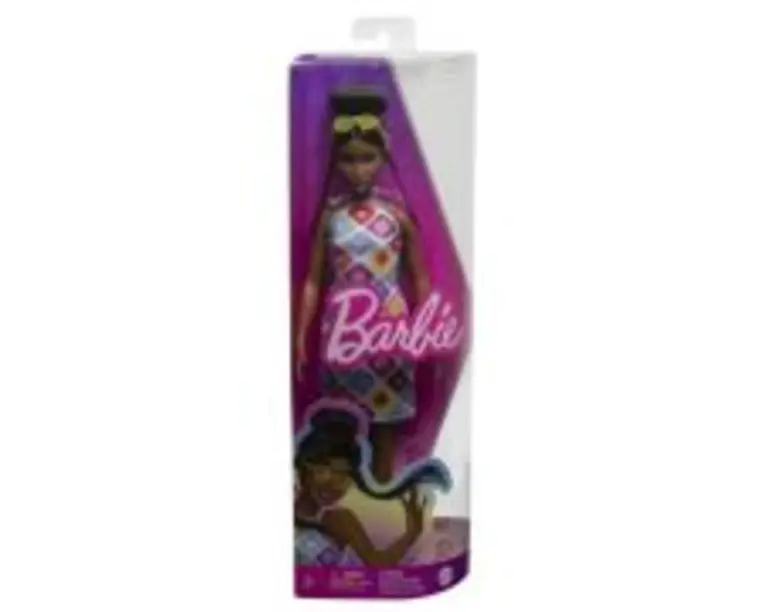 Papusa Barbie Fashionista satena cu ochelari de soare galbeni