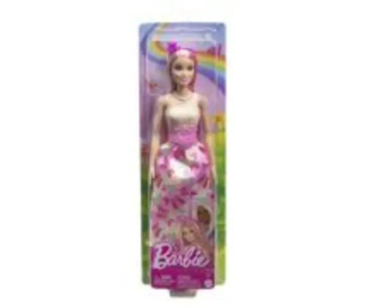 Papusa Barbie cu parul blond si roz, Barbie