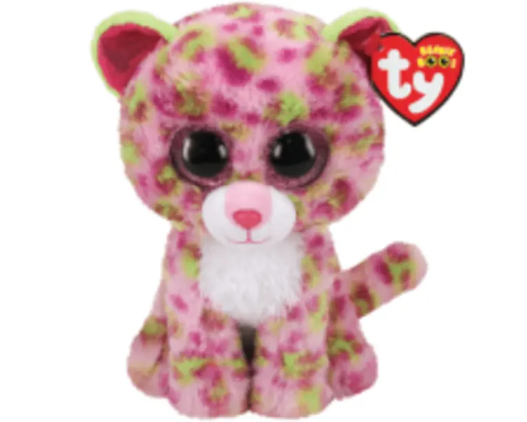 Jucarie de plus, 24 cm, Leopard Roz, TY