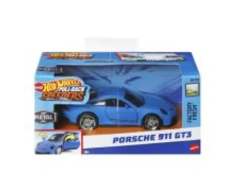 Masinuta metalica cu sistem pull back Porsche 911 GT3 scara 1: 43, Hot Wheels