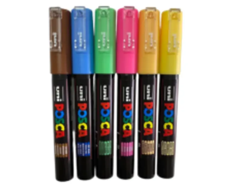 Set 6 markere UNI POSCA PC-1M, 0. 7 - 1 mm
