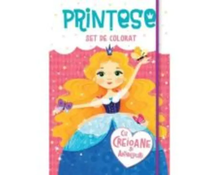 Printese. Set de colorat cu creioane si autocolante