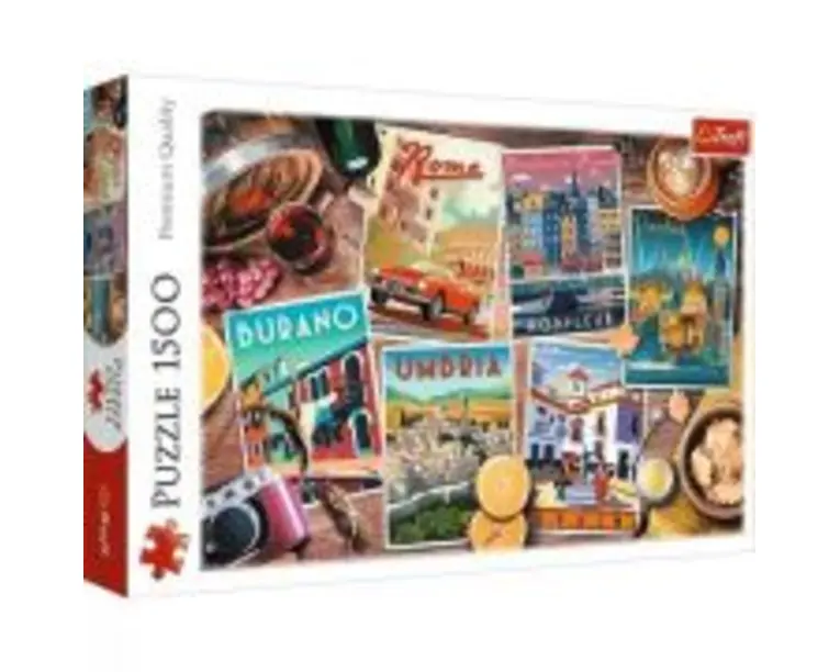 Puzzle 1500 piese, Calatorind prin Europa, Trefl