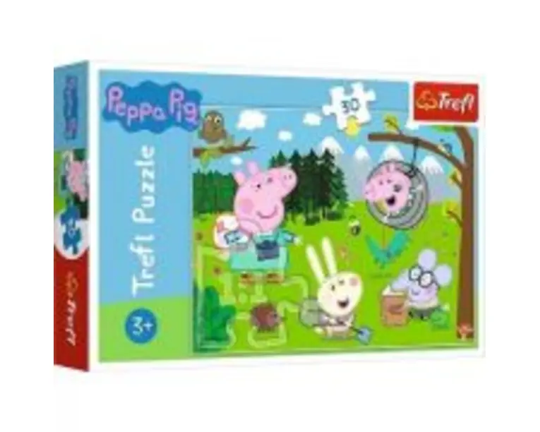 Puzzle 30 piese, Peppa Pig in drumetie, Trefl