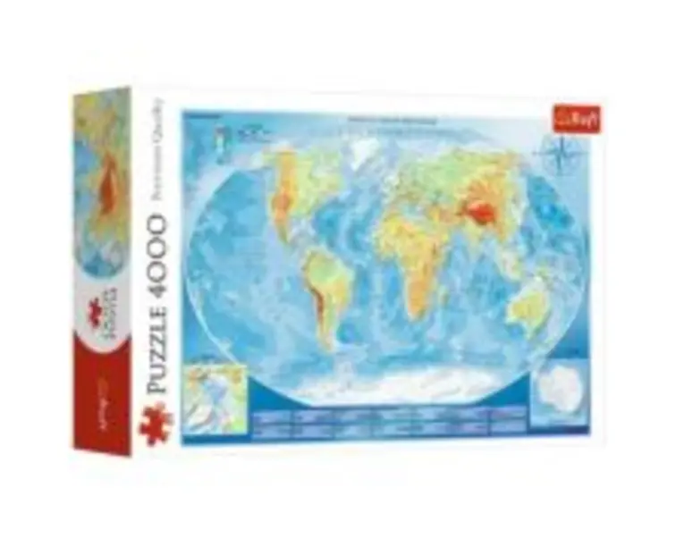 Puzzle harta fizica a lumii 4000 piese
