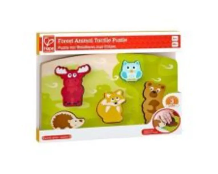 Puzzle tactil. Animalele din padure, 6 piese, HAPE