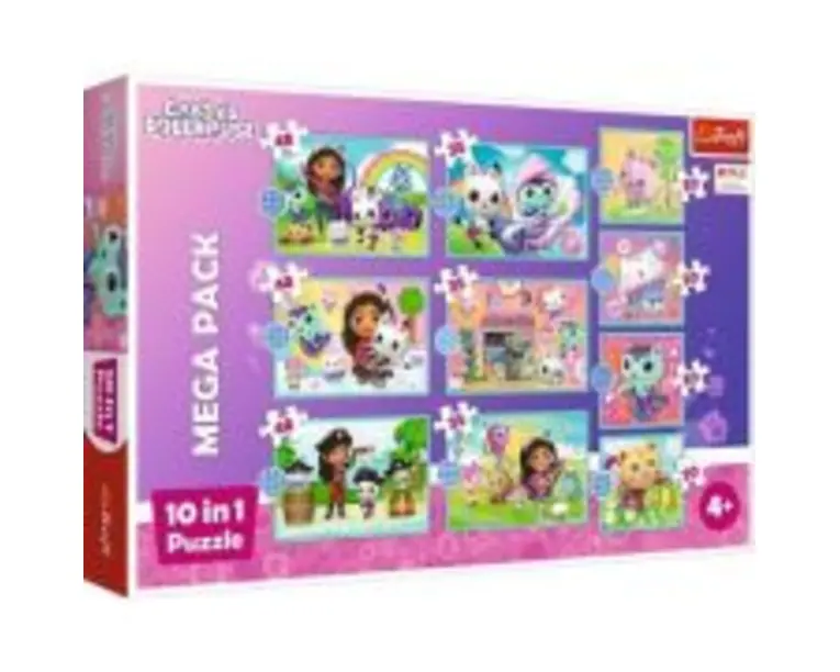 Puzzle 10in1 Gabbys Dollhouse. In universul lui Gabby, Trefl