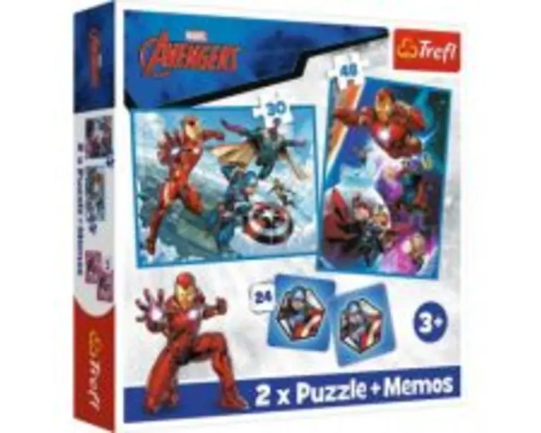 Puzzle 2-in-1 Memo Avengers Eroii in actiune, Trefl