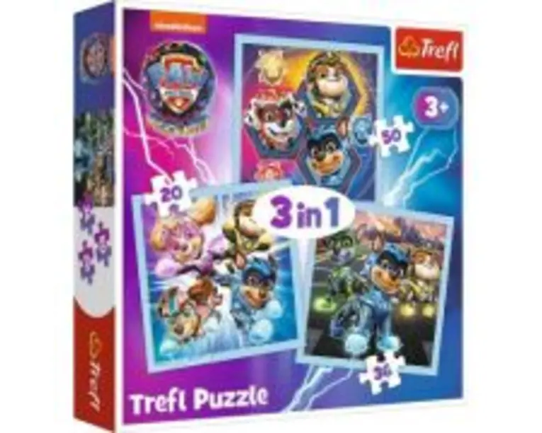 Puzzle 3-in-1 Patrula Catelusilor. Puterea cateilor, Trefl