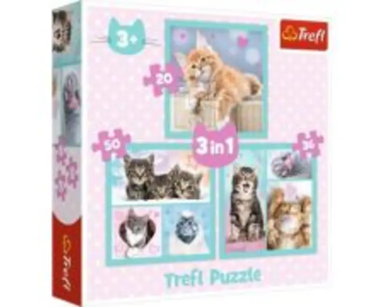 Puzzle 3-in-1 Pisicutele dragalase, Trefl