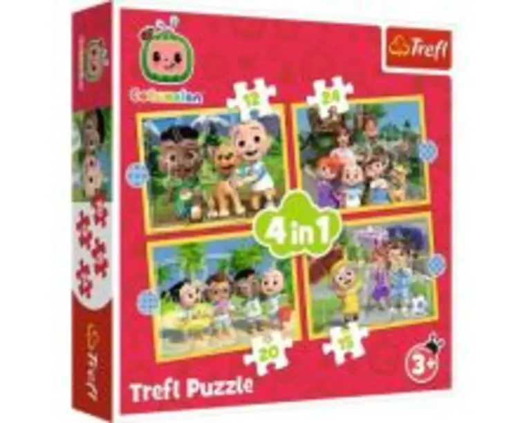Puzzle 4-in-1 Cocomelon. Prezentarea familiei, Trefl