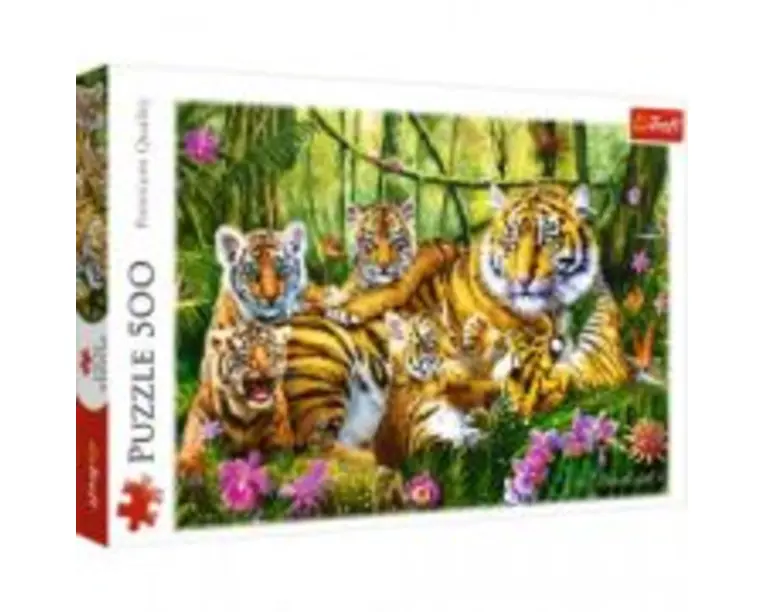 Puzzle 500. Familie de tigri, Trefl