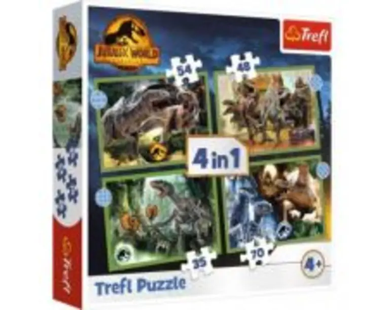 Puzzle Jurassic World 4-in-1 Lumea dinozaurilor, Trefl
