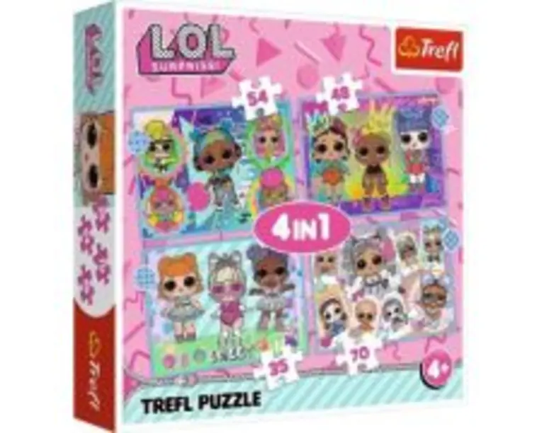 Puzzle LOL 4in1 Cunoaste papusile, Trefl