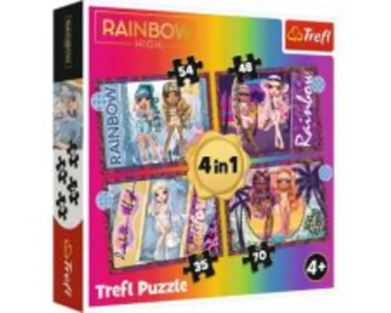 Puzzle Rainbow High 4-in-1 Papusile fashion Trefl