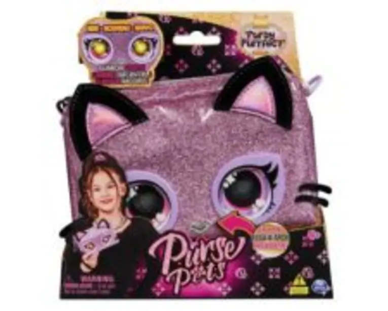 Purse Pets Rainbow lights Gentuta interactiva Purdy Purrfect, Spin Master