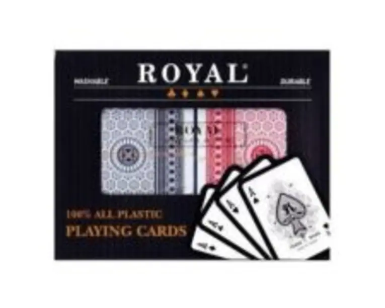 Set 2 pachete de carti Royal Canasta Poker din plastic, As games