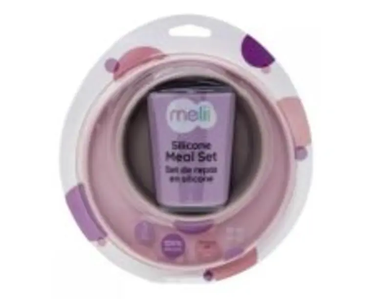 Set 3 recipiente silicon hrana bebe, purple-pink-grey, Melii