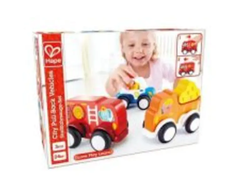 Set 3 masinute cu motor pull-back, Hape