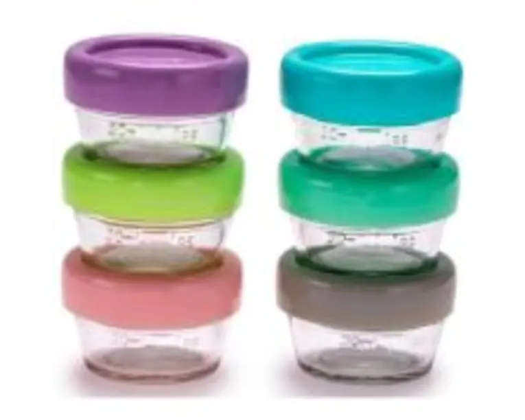 Set 6 recipiente sticla pentru hrana bebe, 59 ml, Melii
