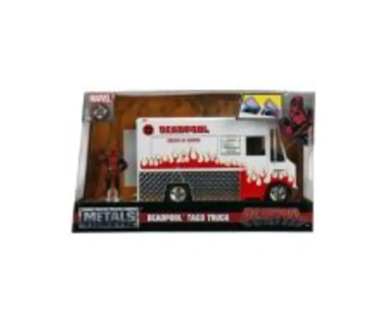 Set camionul de mancare scara 1: 24 si figurina metalica Deadpool