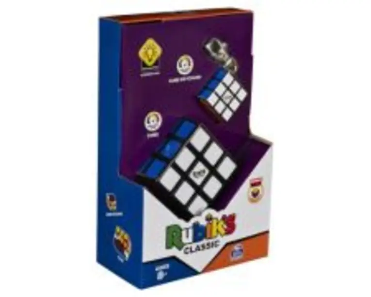 Set Cub Rubik 3×3 Clasic si Breloc Originale, Spin Master