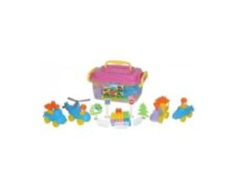 Set Cuburi + Jucarii, 128 piese, 37x24x21 cm