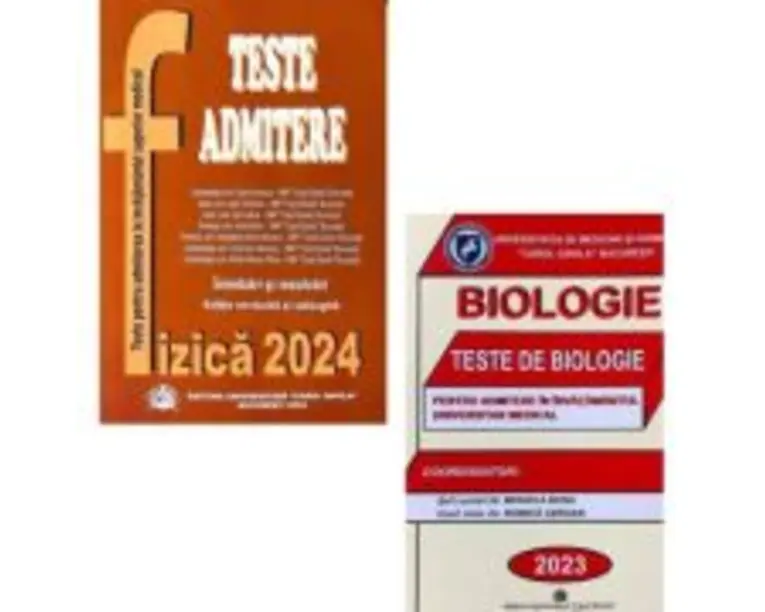 Pachet de teste Biologie si Fizica pentru admiterea in invatamantul superior medical 2024