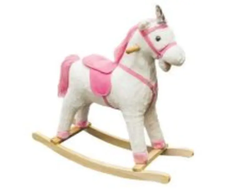 Balansoar, Unicorn lemn + plus, roz, 78x28x68 cm
