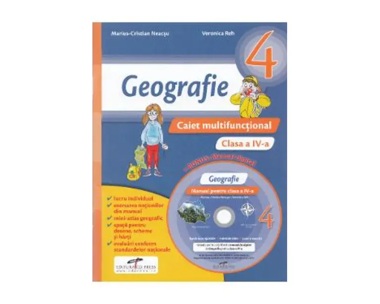 Geografie - Clasa 4 - Caiet multifunctional + CD - Marius-Cristian Neacsu, Veronica Reh