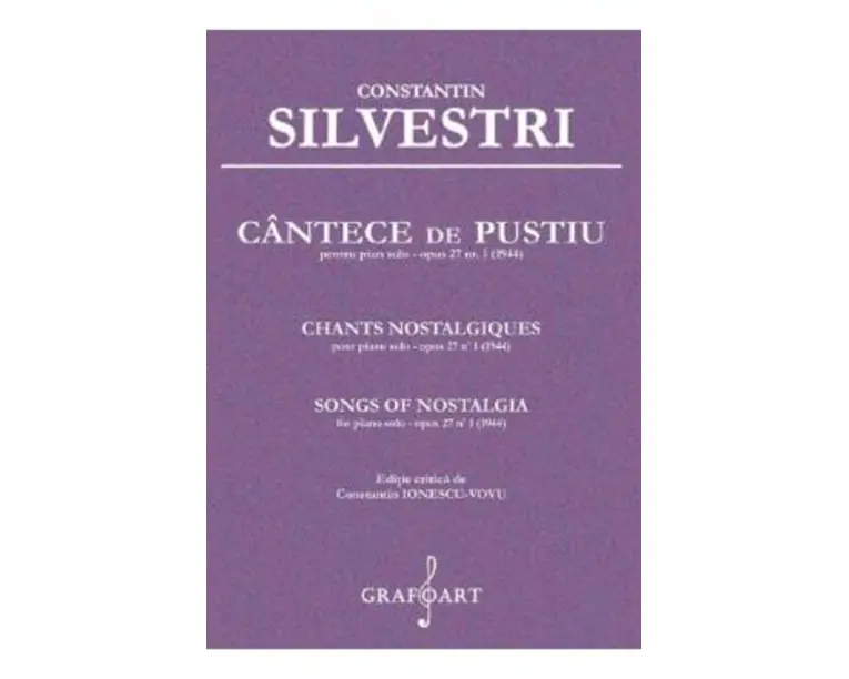 Cantece de pustiu pentru Pian solo opus 27 Nr.1 - Constantin Silvestri