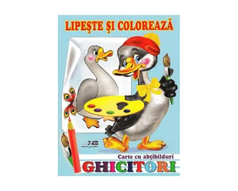 Ghicitori - Gasca - Lipeste si coloreaza. Carte cu abtibilduri