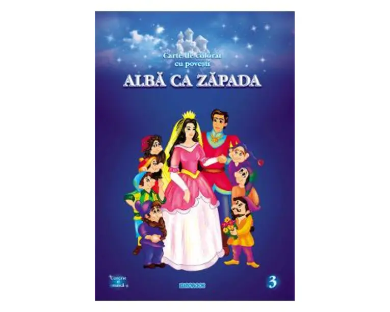 Alba ca Zapada. Carte de colorat cu povesti