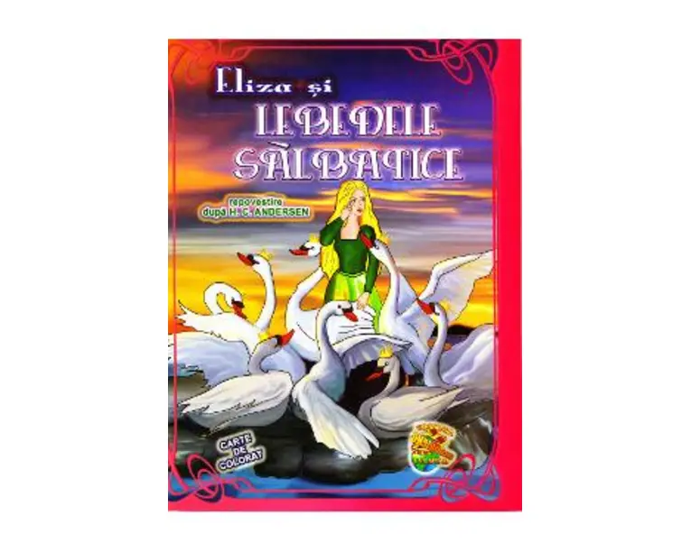 Eliza si lebedele salbatice. Carte de colorat - Hans Christian Andersen