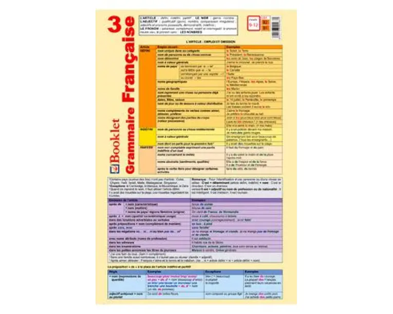 Plansa Grammaire Francaise 3
